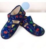 Baby bare shoes - Slippers navy cars