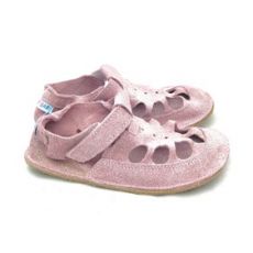 Baby bare shoes - IO summer perforation Sparkle Pink