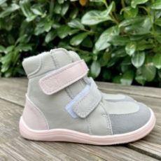 Baby bare shoes - Febo winter grey/pink/asfaltico