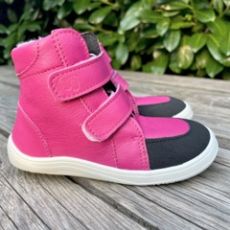 Baby bare shoes - Febo winter fuchsia/asfaltico