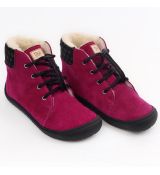 Tikki - zimné topánky Beetle leather fuxia