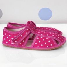 Baby bare shoes - Slippers pink dot
