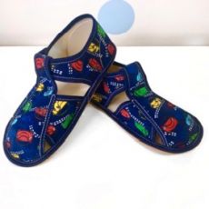 Baby bare shoes - Slippers navy cars